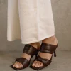 Twist Strap - Sandalias Marrón Oscuro De Piel