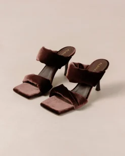 Twist Strap - Sandalias Marrones De Terciopelo