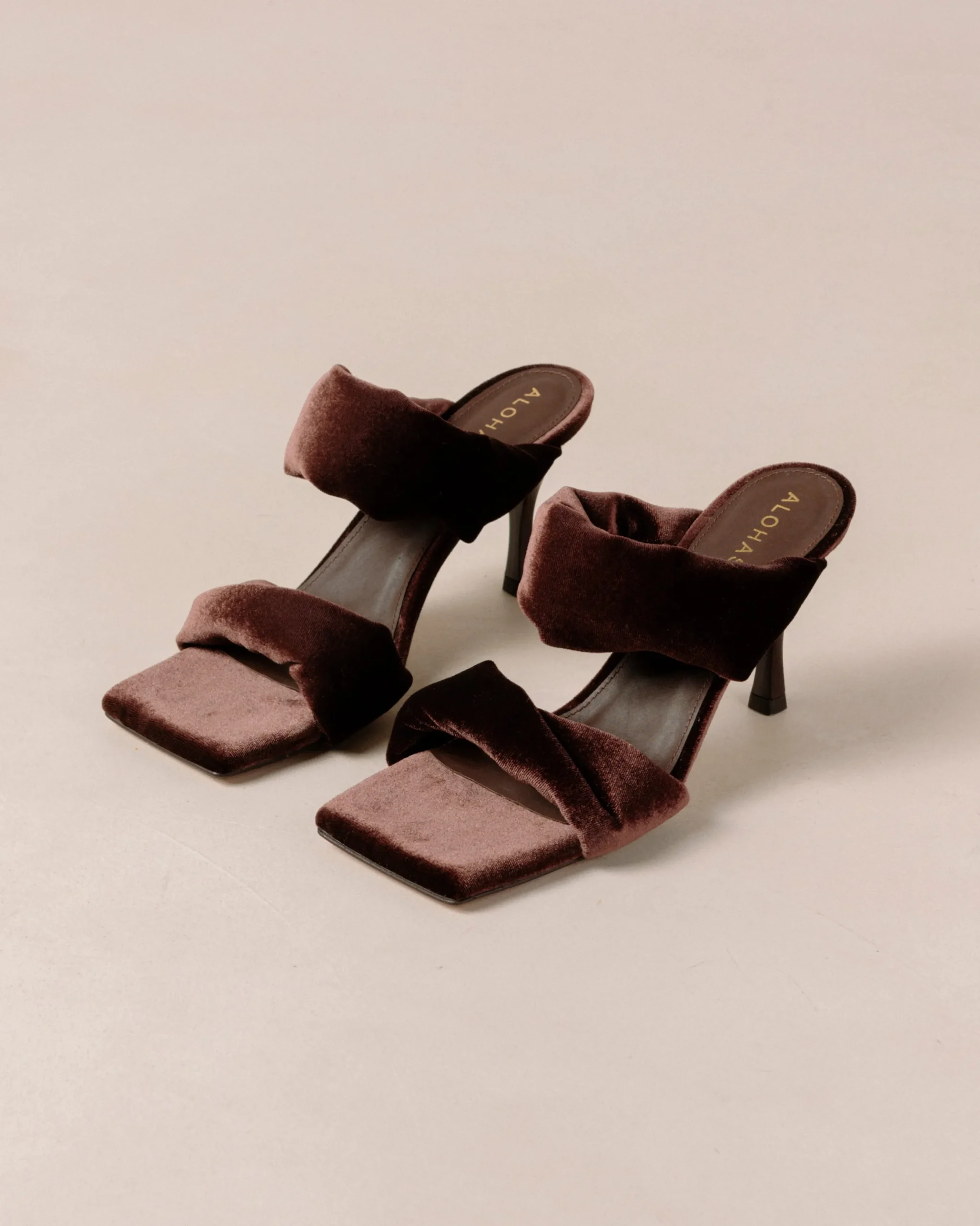 Twist Strap - Sandalias Marrones De Terciopelo