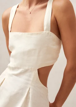 Vestido Blanco Roto Lini