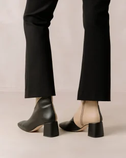 Watercolor - Botas Negras Y Beige De Piel Vegana