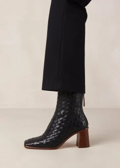 West Braided - Botas Negras De Piel