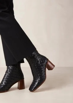 West Braided - Botas Negras De Piel