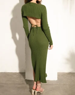 Wise - Falda De Punto Verde