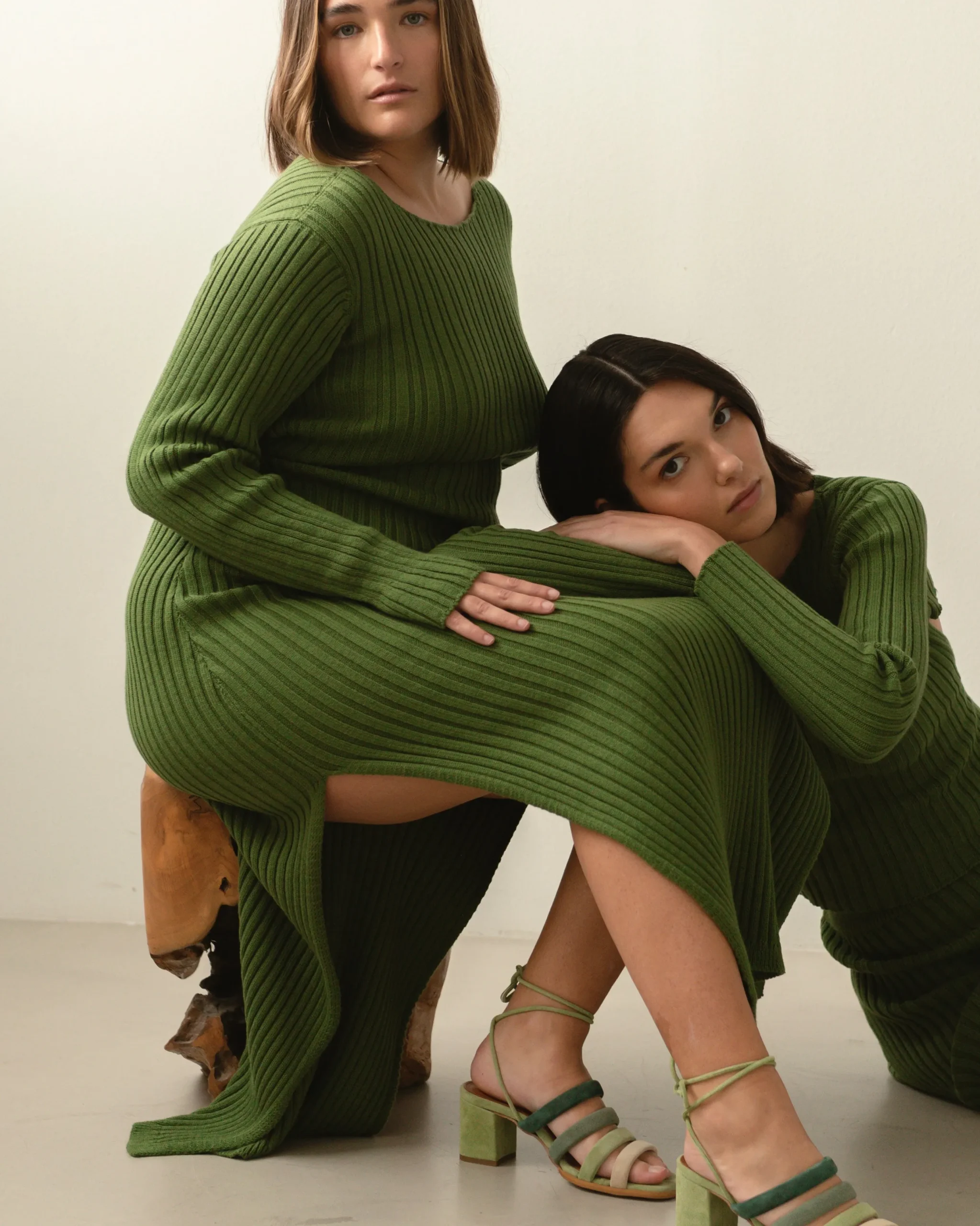 Wise - Falda De Punto Verde