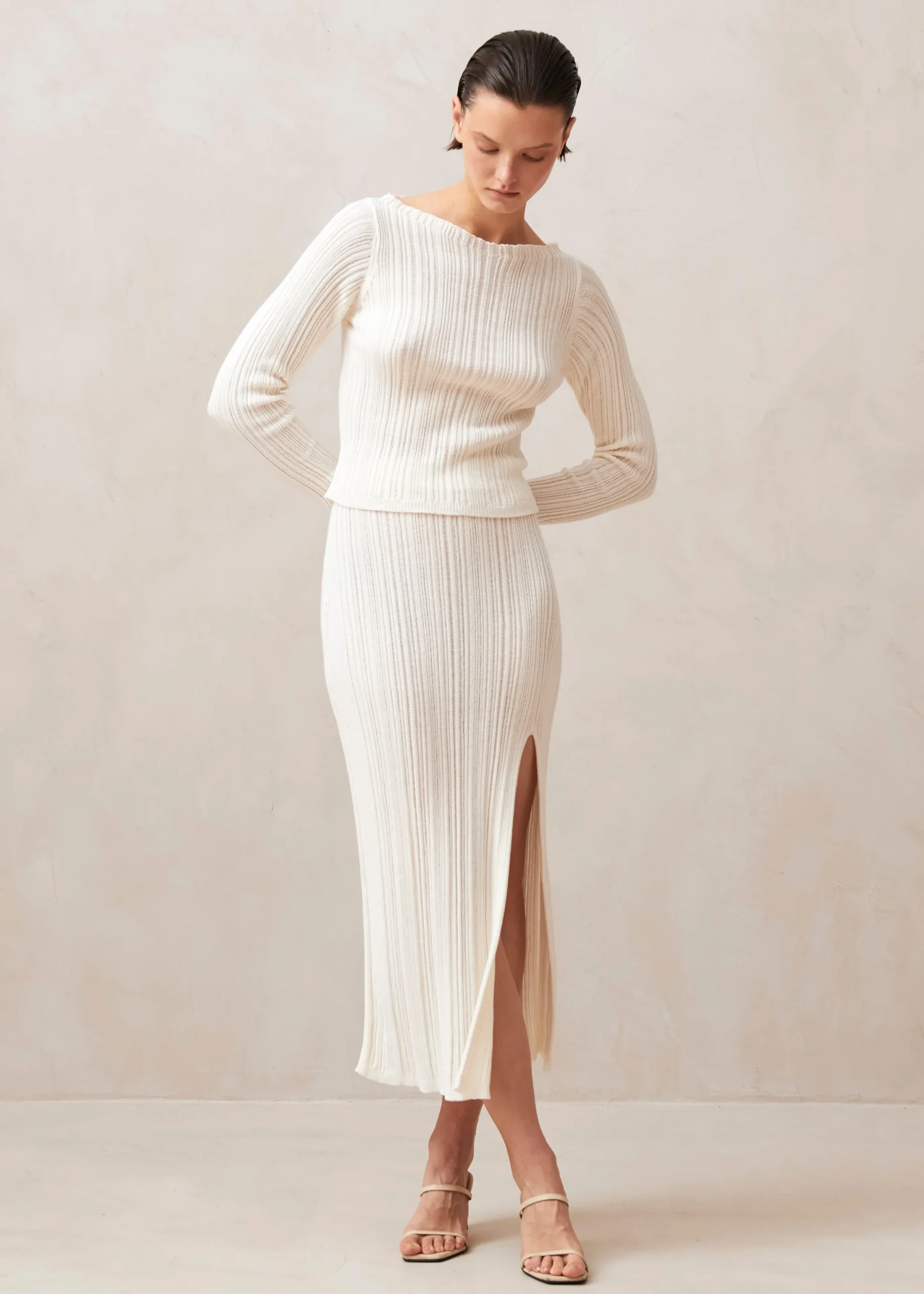 Zoe - Falda Blanca De Punto